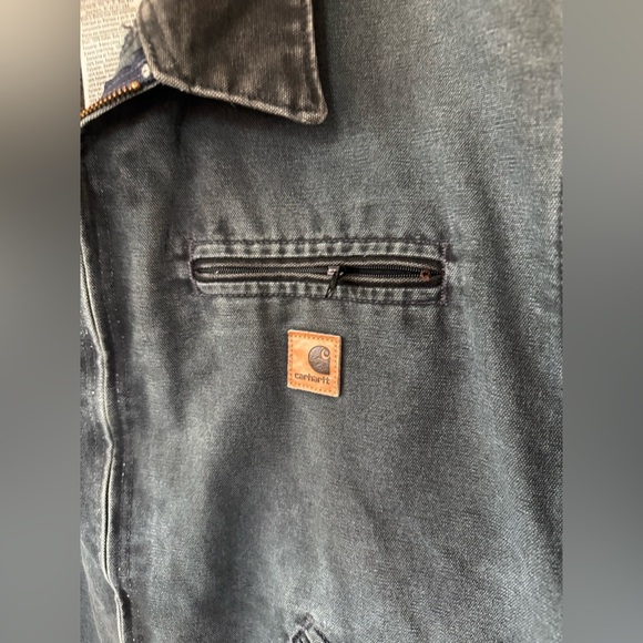 Carhartt|Men's Vintage Dark Gray/Charcoal Detroit  Jacket,blanket lined•••2XL - Picture 9 of 16